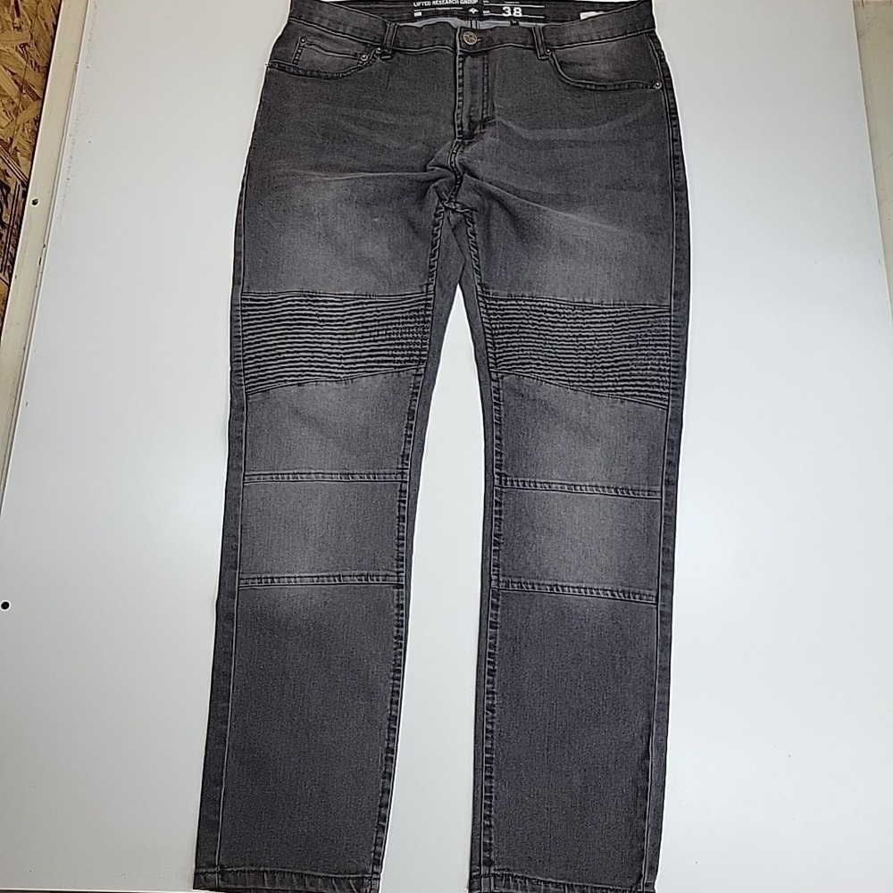 LRG‎ Lifted Research Group Jeans Black S Straight Leg Distressed Mens Size 38
